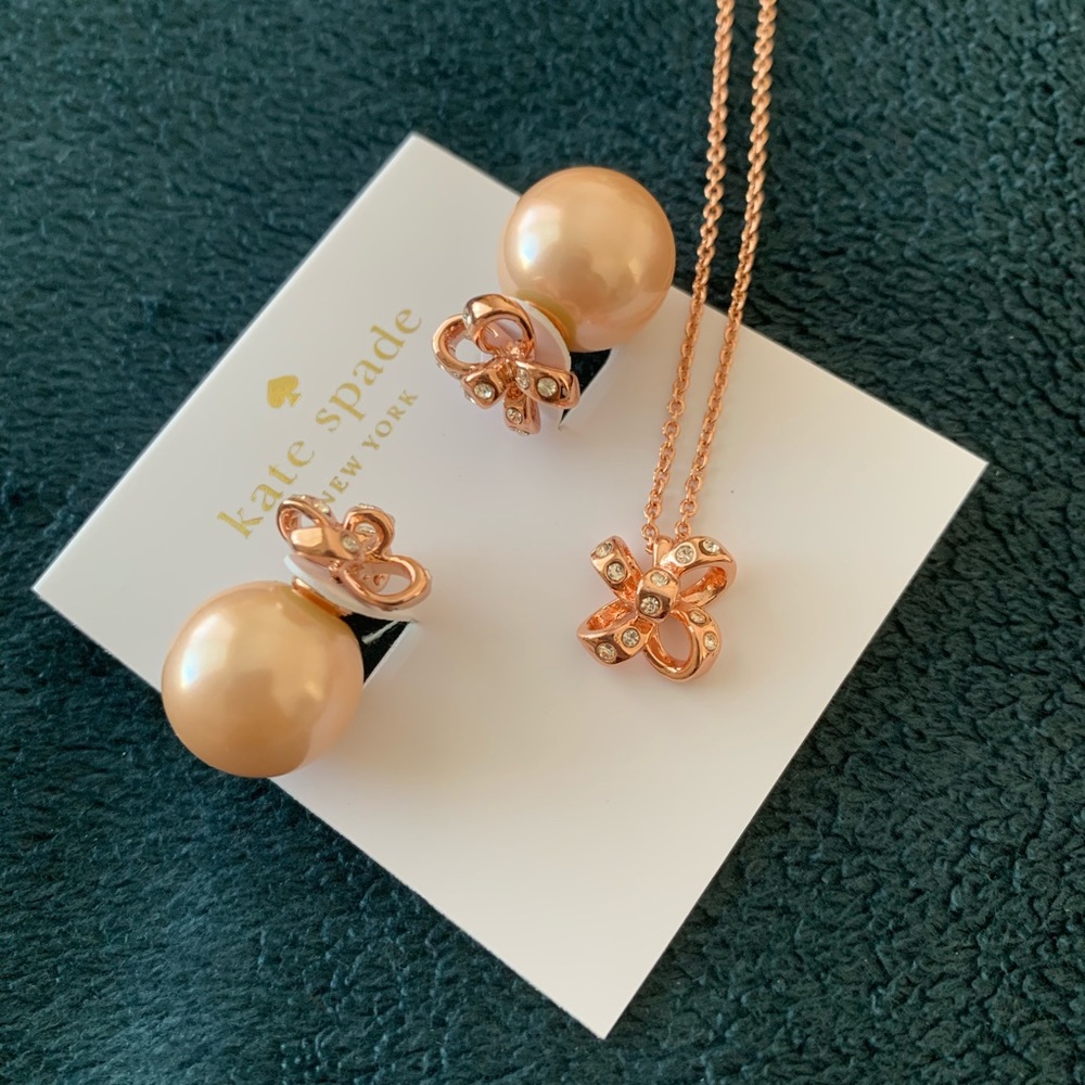 Kate Spade It’s a Tie Bow Earrings and Pendant set